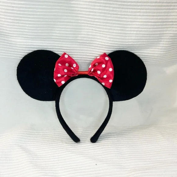 Disney Minnie Mouse Ears Headband with Red Polka Dot Bow - Picture 2 of 7